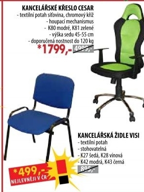 Kancelářské křeslo CESAR modré K80