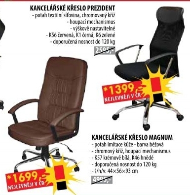 Kancelářské křeslo PREZIDENT červená K56
