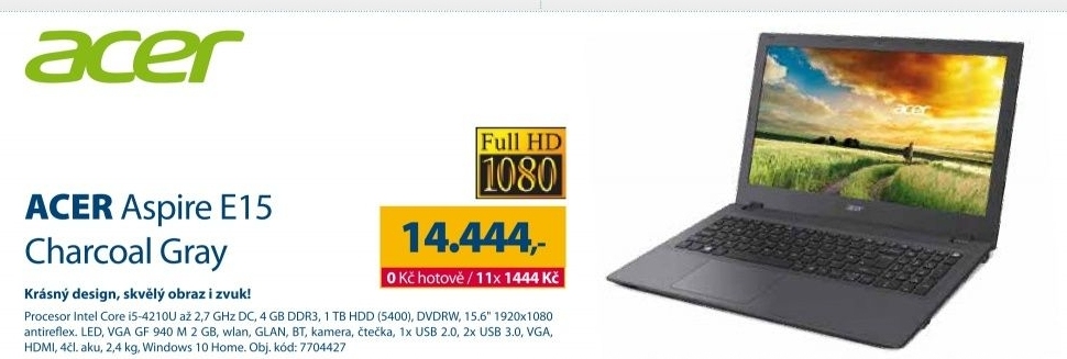 ACER ASPIRE E15 CHARCOAL GRAY