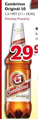 Pivo světlé výčepní Originál 10° Gambrinus