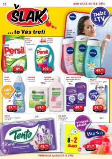 akční leták Šlak drogerie 2.8.2016-16.8.2016