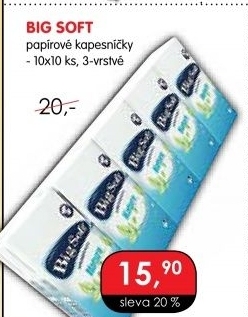 Kapesníčky papírové 3vrstvé Big Soft