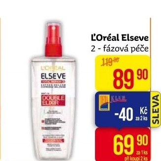 Dvoufázový balzám na vlasy ve spreji Double Elixir L'Oréal Elséve
