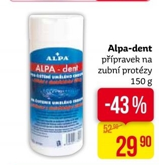 Přípravek na zubní protézy Alpa-dent Alpa
