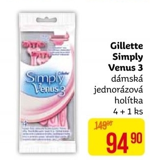 Jednorázová holítka dámská Simply Gillette Venus 3