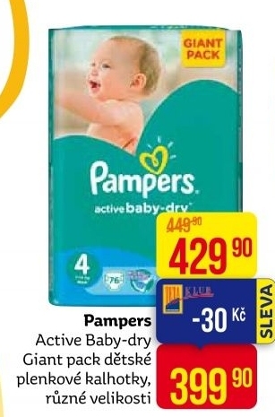 Pleny dětské Pampers Active Baby Dry