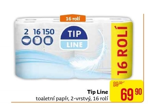 Toaletní papír 2vrstvý Tip Line