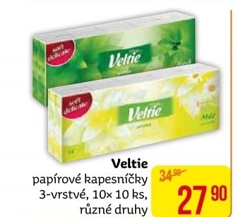 Papírové kapesníčky 3vrstvé Veltie Kleenex