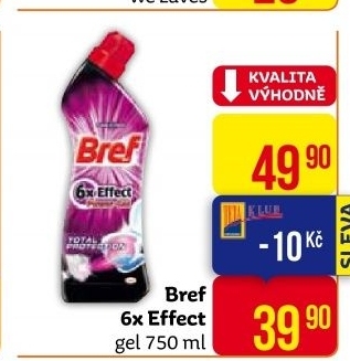 Čistič WC gelový 6x Effect Total Protection Bref