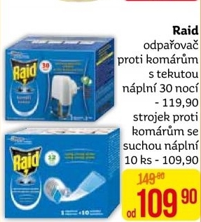 Odpařovač elektrický proti komárům 30 nocí Raid