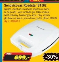 Sendvičovač Roadstar ST502