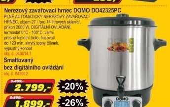 Nerezový zavařovací hrnec DOMO DO42325PC