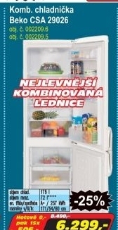 Kombinovaná chladnička Beko CSA 29026