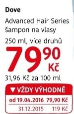 Šampon Advanced Hair Series Dove