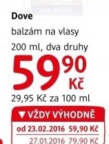 Balzám na vlasy Dove