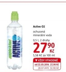 Ochucená minerální voda Active O2