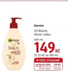 Tělové mléko olejové Beauty Oil Garnier