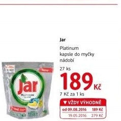 Kapsle do myčky Platinum Jar
