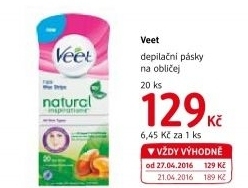 Pásky depilační na obličej Veet
