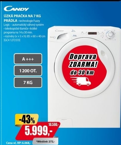 GC4 1272 D3 PRAČKACANDY / A+++ / 1200 OT