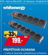 Přepěťová ochrana 5zásuvek 1.8m Black WE