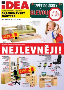 akční leták IDEA nábytek 15.8.2016-31.8.2016
