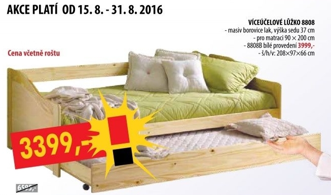 Jednolůžko s přistýlkou LAURA 8808 lakované