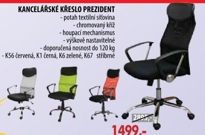 Kancelářské křeslo PREZIDENT černá K1