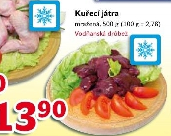 Játra kuřecí mražená Vodňanské kuře