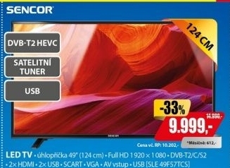 SLE 49F57TCS 124CM LED TVSENCOR