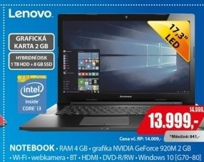 G70-80 17,3 i3 4GB 1T+8GB 2G W10 LENOVO