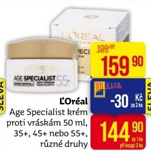 Krém pleťový proti vráskám Age Specialist L'oréal