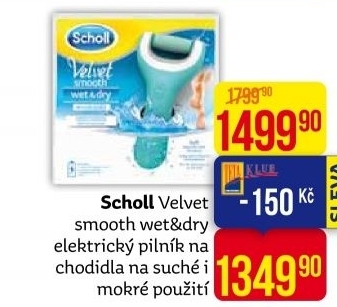 Elektrický pilník do vody Velvet Smooth Scholl