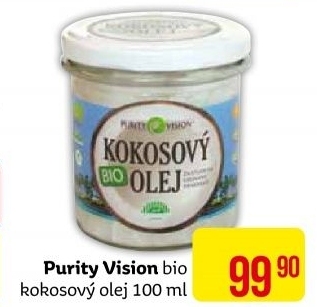 Kokosový olej bio Purity Vision
