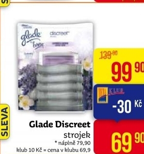 Osvěžovač vzduchu elektrický strojek Discreet Glade by Brise