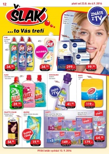 akční leták Šlak drogerie 23.8.2016-6.9.2016
