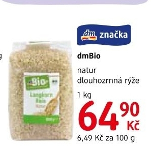 Rýžedlouhozrnná dm Bio