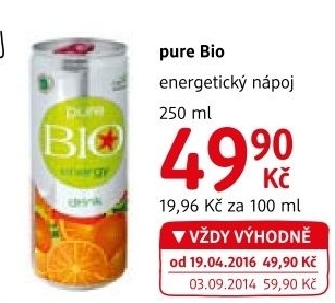 Energetický nápoj Pure Bio