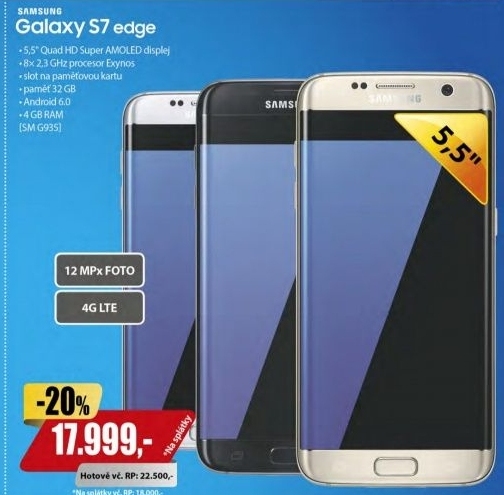 SM G935 Galaxy S7 Edge 32GB Blck SAMSUNG