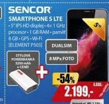 SENCOR ELEMENT P503 LTE + powerbanka 5200mAh (1Kč)