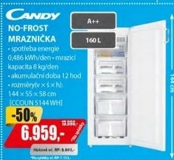 CCOUN 5144WH MRAZNIČKA ŠUPLÍKOVÁCANDY / NF A++