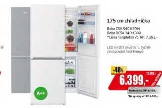 CSA 340K30W CHLADNIČKA KOMBI.BEKO