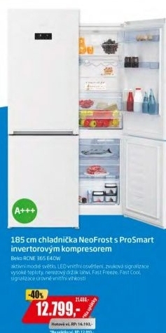 RCNE 365E40W CHLADNIČKA KOMBI. BEKO