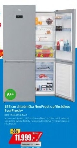 RCNA 365 E30ZX CHLADNIČKA KOMBI BEKO