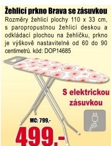 Žehlicí prkno se zásuvkou Brava Toro