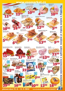 akční leták ESO MARKET 31.8.2016-11.9.2016