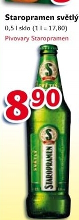 Pivo světlé výčepní 10° Staropramen