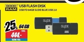 USB FD 64GB SL!DE BLUE USB 2.0