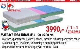 Matrace s potahem IDEA TRIAN 90 x 200 M34