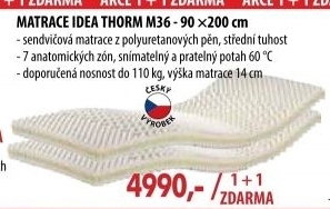 Matrace s potahem IDEA THORM 90x200x14